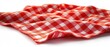 © Margarita - crumpled red and white gingham cloth draped on a white surface conveying a cozy nostalgic picnic and kitchen feeling