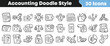 © Vectoravec - A collection of thirty hand drawn doodle style icons representing various concepts related to finance accounting money and banking systems