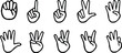 © Moina - Vector collection of Hand sign language numbers 0 9 illustration