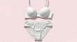 © KhadizaAkther - White lingerie set with bra and panties on a soft pink background