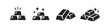 © Passatic - Collection of black icons representing gold bars in various arrangements and styles