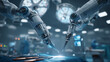 © Sabana - Two robotic arms are performing a precise surgical procedure in a modern operating room