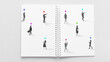 © master1305 - Minimalist poster of notebook pages with isolated people icons. Concept of audience mapping, personal notes, planning ideas, strategy drafting and creative business documentation visuals.