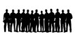 © Riyadkingline - A silhouette vector illustration featuring a large group of standing men forming a line against a white background. isolated on transparent background, Vector