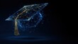 © Anca - A digital depiction of a graduation cap, with glowing connected nodes, representing academic achievement and higher education. ..Created with Generative AI, not depicting real subjects.