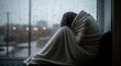 © mira - Person sitting alone on a rainy day.