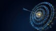 © Anca - A digital dart arrow hitting the target, symbolizes the goals are met, concept of accuracy and precision.  ..Created with Generative AI, not depicting real subjects.