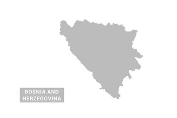  Bosnia and Herzegovina map - Minimal Flat Vector Illustration in Black and Gray, Isolated on White Background, Ideal for Infographics, Educational Use, Reports, and Presentations.