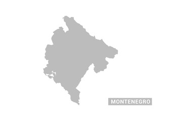  Montenegro map - Minimal Flat Vector Illustration in Black and Gray, Isolated on White Background, Ideal for Infographics, Educational Use, Reports, and Presentations.