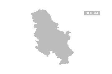  Serbia map - Minimal Flat Vector Illustration in Black and Gray, Isolated on White Background, Ideal for Infographics, Educational Use, Reports, and Presentations.