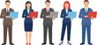 © Shahadot Creatives - Business People Professional Set, Office Workers Holding Laptops, Corporate Team Silhouettes, Formal Suit Character Collection, Employment Recruitment Concept, Isolated Vector Illustration,