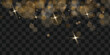 © Alesya - Golden bokeh lights and sparkling stars border on transparent background with dark gradient. Perfect for luxury event invitations, New Year and Christmas party flyers, elegant sale banners