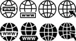 © candysartistry - Collection of various world wide web and globe icons in black and white