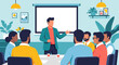 © Zayco - Man presenting to colleagues in a meeting room with a projector screen indoors
