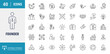 © Control New - Founder icon set. Includes entrepreneur, visionary, innovator, acquisition, retirement, pioneer, risk taker, leader, strategy, and more. Outline icon set. Vector illustration with editable stroke