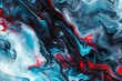 © JIALU - Abstract fluid art blue black red elegant swirling shapes modern artistic expression highresolution