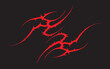 © freaky - hand drawn red gothic tribal ornament  illustrations