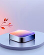 © Muhammad - Modern smart device on sleek pedestal with colorful gradient light