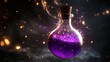 © ilham - A mysterious bottle filled with a magical, glowing liquid. A fantasy potion concept for games, alchemy, and witchcraft themes. 3D render.