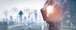 © InfiniteFlow - A business professional on a phone call, surrounded by growth graphs and data analytics that symbolize success and market trends in a vibrant urban environment. Scalp