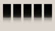 © Peradox - A minimalist composition displays five vertical rectangles each featuring a halftone gradient transitioning from solid black to white high quality professional detailed modern elegant stylish clean