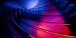 © IM_VISUALS - Cyberfuturistic transparent glass plane elements and liquid acrylic red purple blue glow on black backdrop cinematic tech background design cover art visuals 3d rendering
