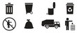 © Gharmis - set of isolated icons on a theme trashcan signs black color