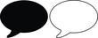 © Muhammad - Speech and thought bubble icon set in flat and outline style, chat dialogue, comic talk balloons collection, black monochrome vector illustration isolated on transparent background