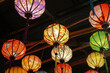 © Nattawit - Colorful glowing ceiling light lantern of traditional Hoi An, the famous vietnamese cultural that used to decoration the building interior.