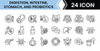 © Rakib - Outline Digestive Health Icon Set in Line Art Style for Probiotics, Nutrition, Stomach, Intestine, and Wellness Digital Interface Design