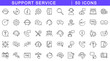 © TMvectorart - Support service icon set. Customer support icons in line style. Editable web icons for help, communication, support, customer service, FAQs, website, feedback etc. Vector illustration.