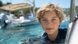 © Tania - A kid snorkeling around a boat, exploring the water beneath while discovering the relationship between boats and marine ecosystems, promoting awareness of water safety and the importance of nature.