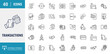 © Control New - Transactions icon set. Outline icon set. Vector illustration with editable stroke