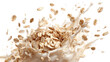 © Ohi - Oatmeal with milk splashing on transparent background