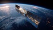 © Alex Volkov - Large orbital data center station processing global network signals over Earth night city lights and blue atmosphere
