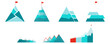 © Lilly - Mountain peak path goals, target, progress infographic illustration for business, company presentation. Vector isolated.