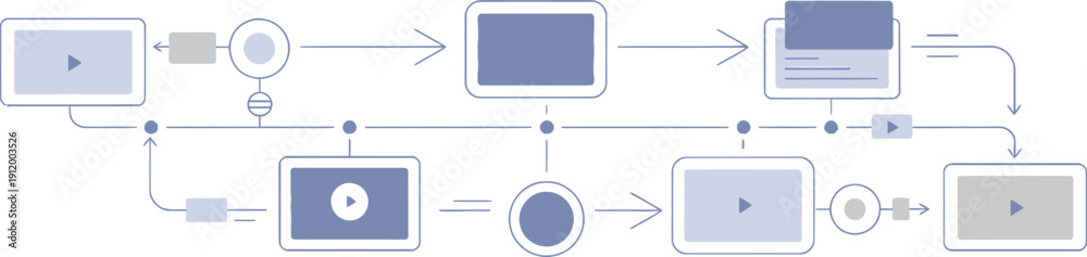 Workflow Diagram Vector: Video Content Creation Process Flow with Steps ...