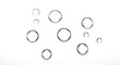 © Safi - Clear water bubbles floating in air with soft shadows - Crystal clear water element with transparent background for clean modern and minimalist design applications