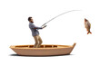 © Ljupco Smokovski - Man catching fish from a small boat