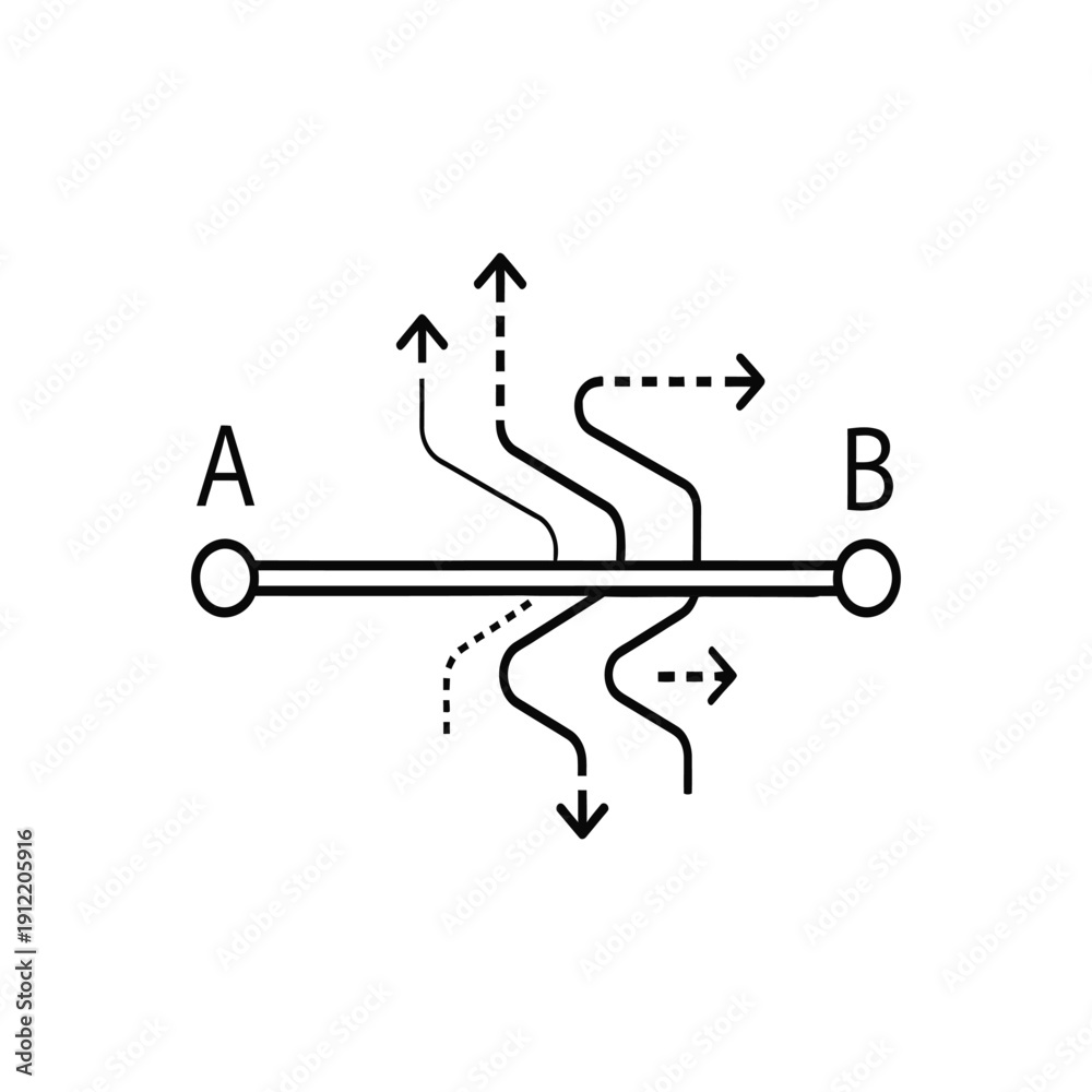 A diagram illustrates multiple complex pathways diverging and ...