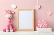 © mustapha - Mock up poster frame in children room,kids room,Valentine's day.