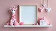 © mustapha - Mock up poster frame in children room,kids room,Valentine's day.