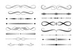 © Adobe - Elegant collection of black decorative flourishes and dividing lines for documents.