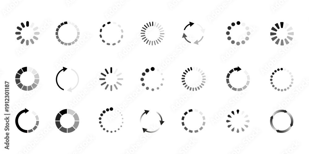 Points Loading Icon Different loading and buffering vector icon for web and app Stock ...