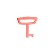 © Viktoryia - A small red key on a white background. Watercolor illustration.