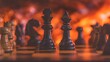 © decorator - Strategic chess game captures intense challenge high stakes decision making dramatic visual concept