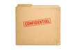 © Tanja - Old brown paper file folder with a red CONFIDENTIAL stamp