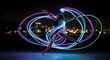 © Rafael - A dancer creates vibrant light trails while performing at night