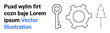 © robu_s - Minimal outline of a key, gear, and tree alongside placeholder text in bold. Ideal for innovation, technology, nature, simplicity, branding, education creative tools simple landing page