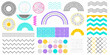 © Kabita - Colorful geometric patterns and shapes arranged on a white background